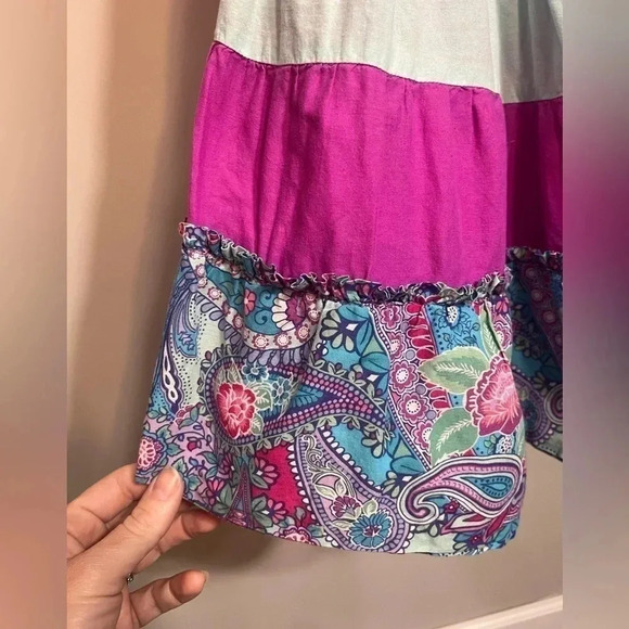 Monsoon dress multicolored tiered spaghetti strap dress size 9/10 yr - Picture 4 of 5
